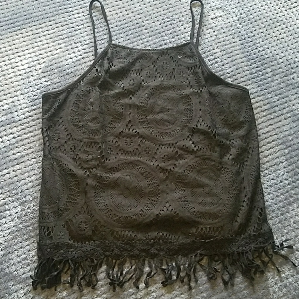 Black lace tank